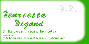 henrietta wigand business card